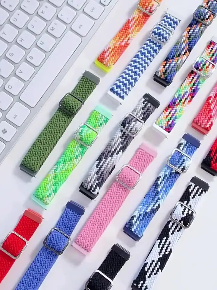 Niboow Correa Compatible Con Huawei Band 10, Hombres Mujeres Ajustable Respirable Band Elástica Nylon Trenzada Con Cierre Magnética - Color Vaquero