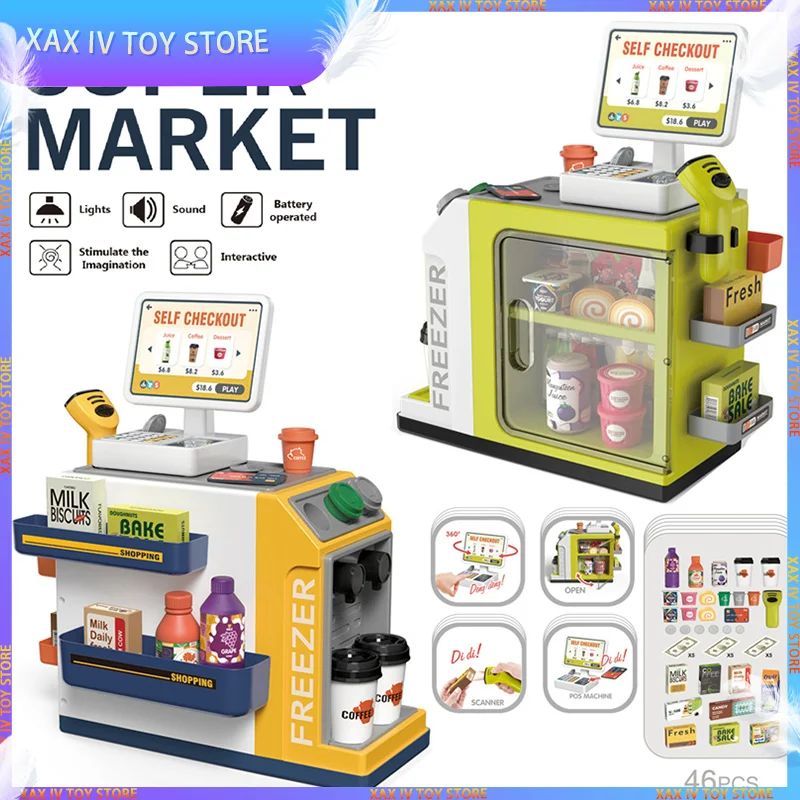 

New Pretend Play Cash Register Cash Register Playset For Kid 46 Accessories Hours Of Fun Learning For Boys Girls For Imaginative