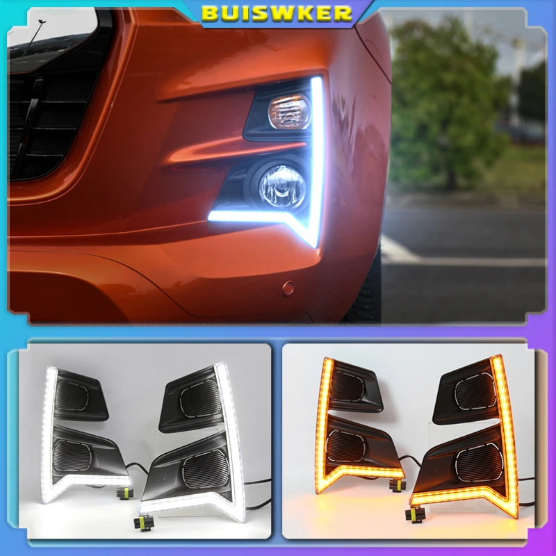 

2PCS Dynamic Yellow Turn Signal Function 12V Car DRL Lamp Dyalight LED Daytime Running Light For ISUZU D-max Dmax 2020 - 2022