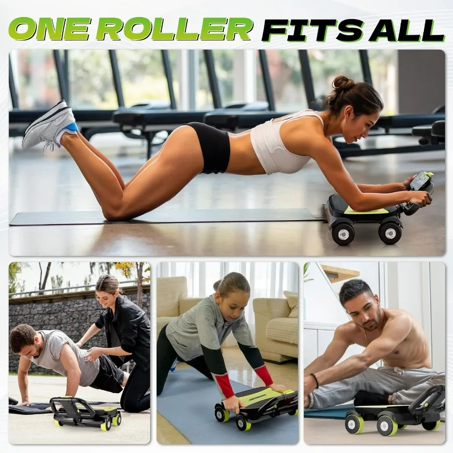 Ab Roller Wheel with Elbow Support for Core Workout at Home Gym Automatic Rebound Abdominal Wheel for Women and Men to Target B