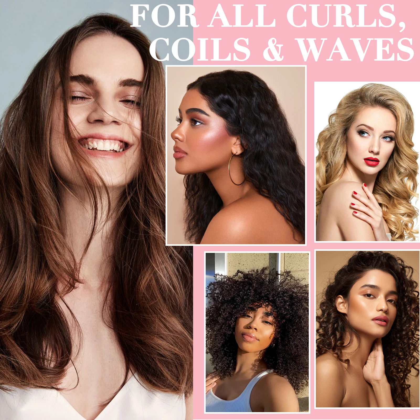 GOIPLE 237ml Natural Rose Extract Curl Mousse Defining Shine Hydrates Control Frizz Wave Enhance Curls Texture Hair Styling Foam