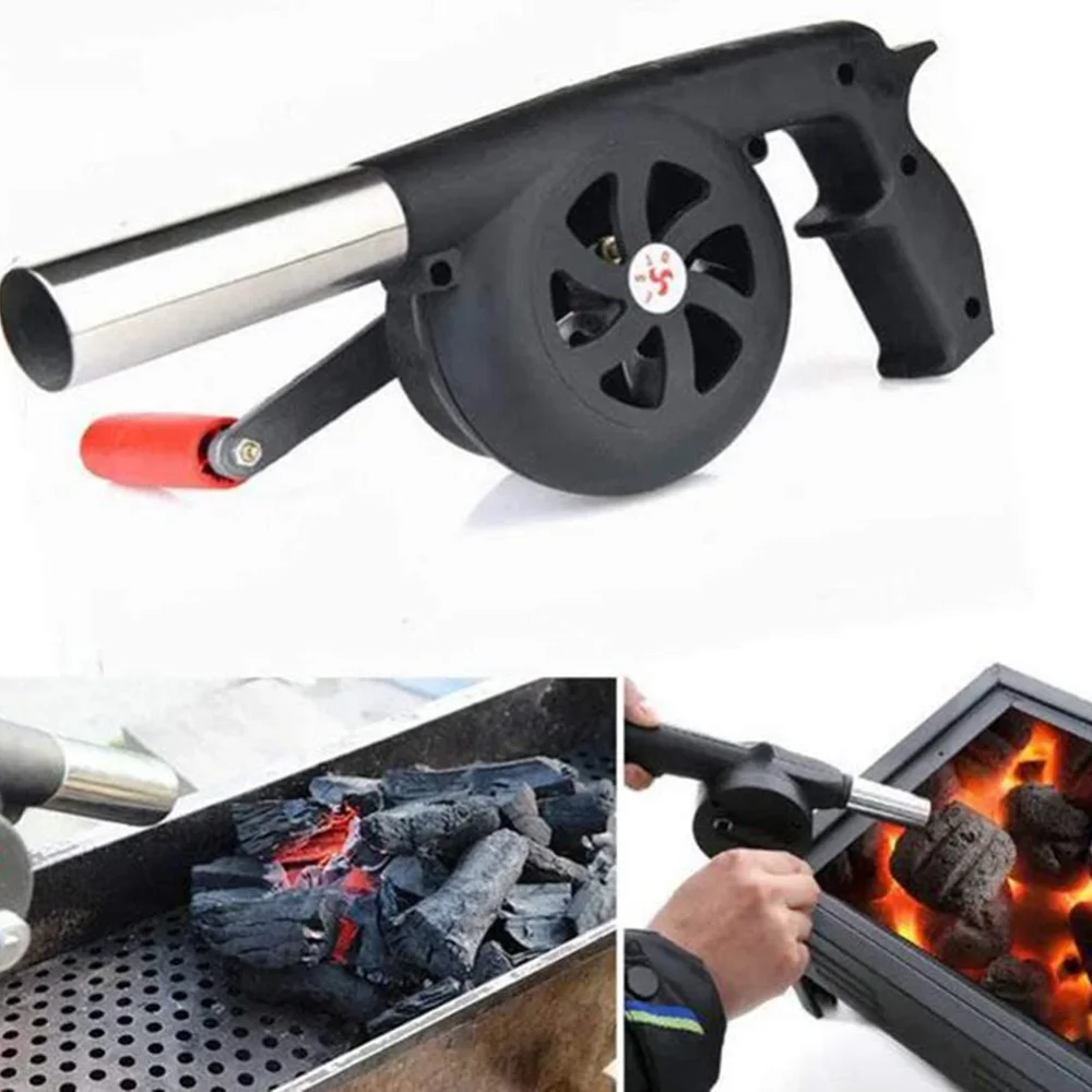 Suflantă manuală de uz casnic, suflantă portabilă pentru grătar, uscător de păr mic, accesorii pentru grătar în aer liber, instrumente_voghion.com