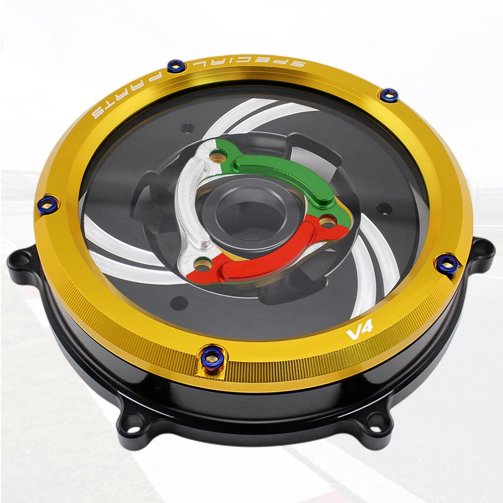 V4 V4s Motorcycle Clutch Cover For Ducati Panigale V4 Speciale Modified Transparent Hood Engine Right Side Protection Guard