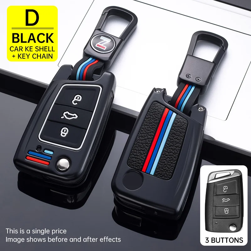 자동차 키 케이스 커버 키 쉘 폭스 바겐 폭스 바겐 골프 7 Gti Mk7 R Touran Skoda Octavia 3 Leon Mk3 Ateca 액세서리 자동차 스타일링