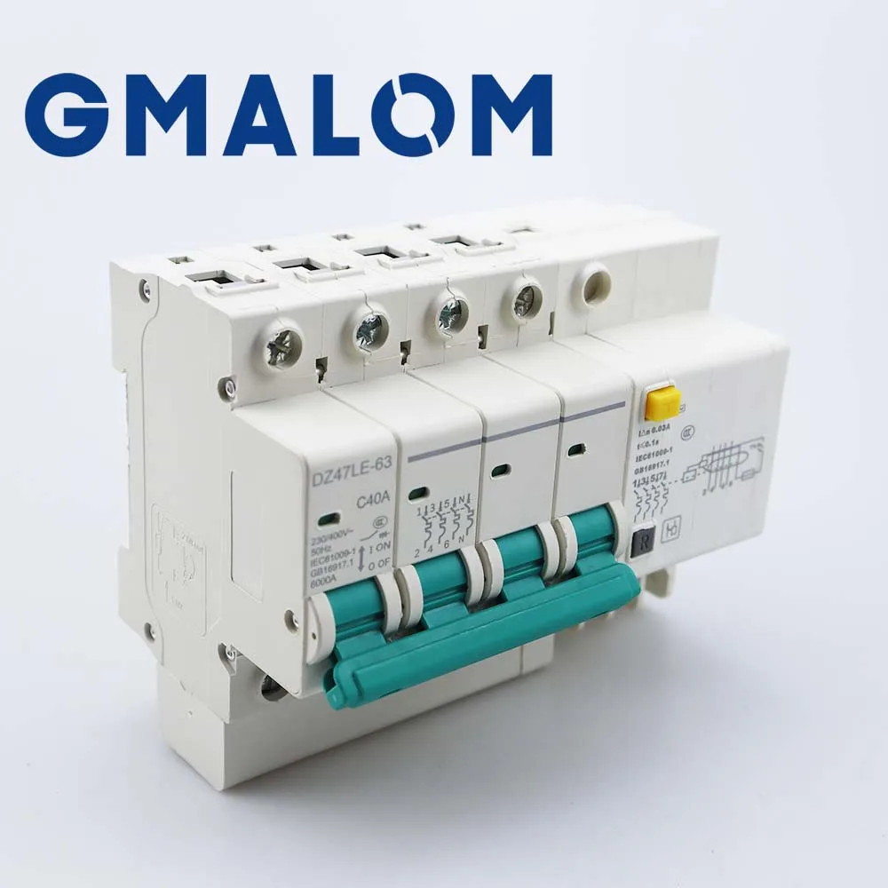 Residual current circuit breaker Main switch with surge protector 1P 2P 3P 3P+N 4P AC400V RCBO MCB with Lightning protection SPD