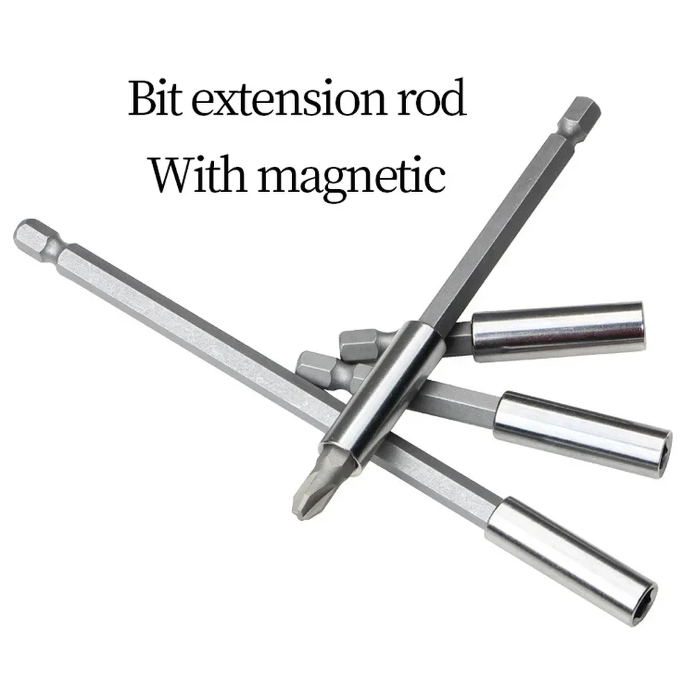 

High Quality Magnetic Extension Bit Set Extensions Quick Change 1/4" 6.35mm Hex Rod Shank Long Handle 50 60 75 100 150 mm