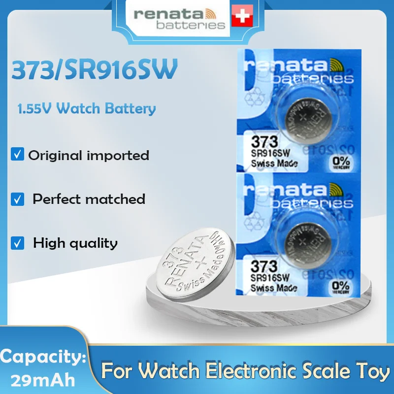 Оригинальный аккумулятор RENATA 373 SR916SW 1 55 в из оксида серебра долговечный сделано