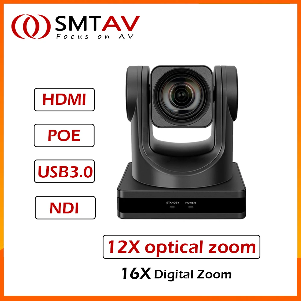 SMTAV 12X/20X Optical Zoom PTZ POE Camera 1080P with USB