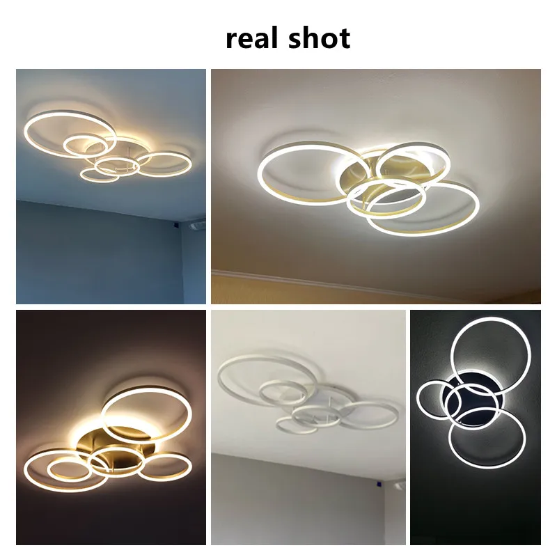 Modern LED Ceiling Chandelier Lighting Gold White Black for Living Study Room Indoor Pendant Lamp Parlor Foyer Lustres Luminaire 6