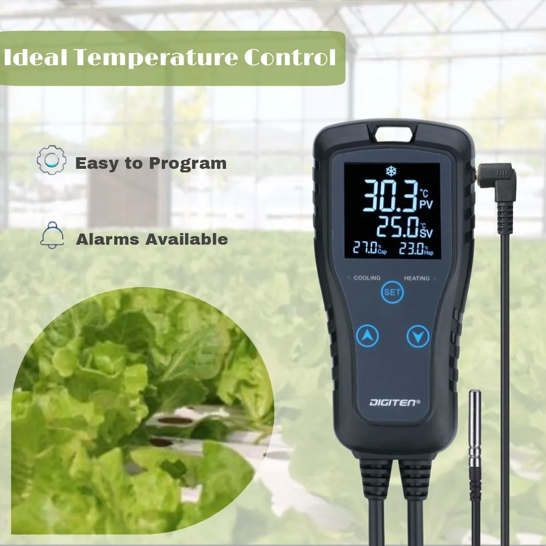 Digital LCD Thermostat Pre-Wired Temperature Controller Heating Cooling 2 Stage