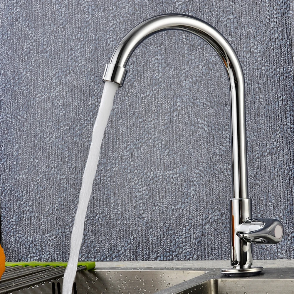 Silver Kitchen Faucet Brass 360° Rotation Kitchen Faucet Kitchen Sink