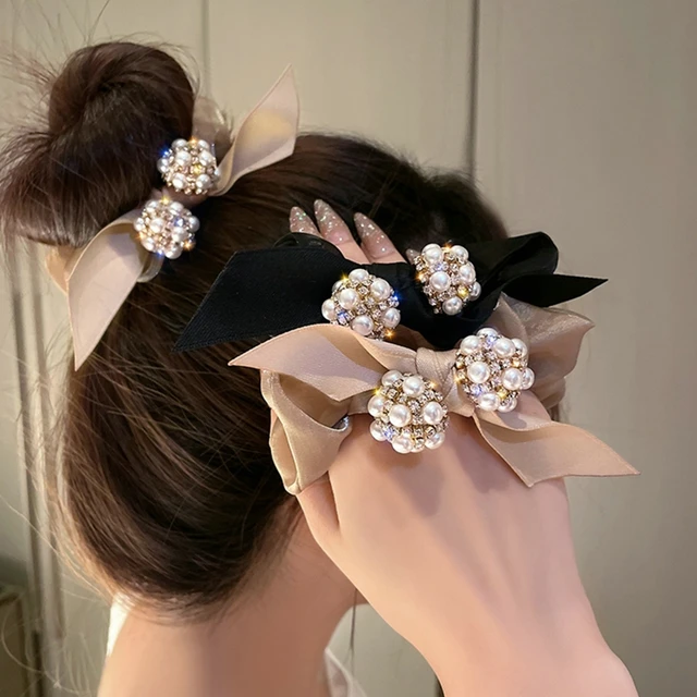 Elegant Camellia Hair Ropes With Pearl Women Girl High Elastic Bowknot  Ponytail Holders Rubber Bands Flowers Hair Ties Headdress - AliExpress