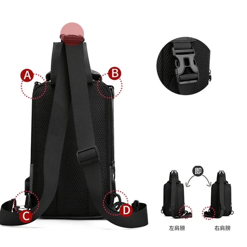 Nylon Men Backpack with USB Charging Port for Travel