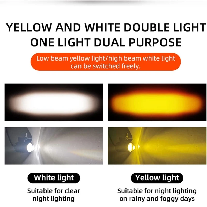 Motorcycle Headlight Spotlight Headlights Explorers Motorcycle Accessories Truck Car Auxiliary Additional Mini Projector Headlamp Fog Lights 2pcs/1pc