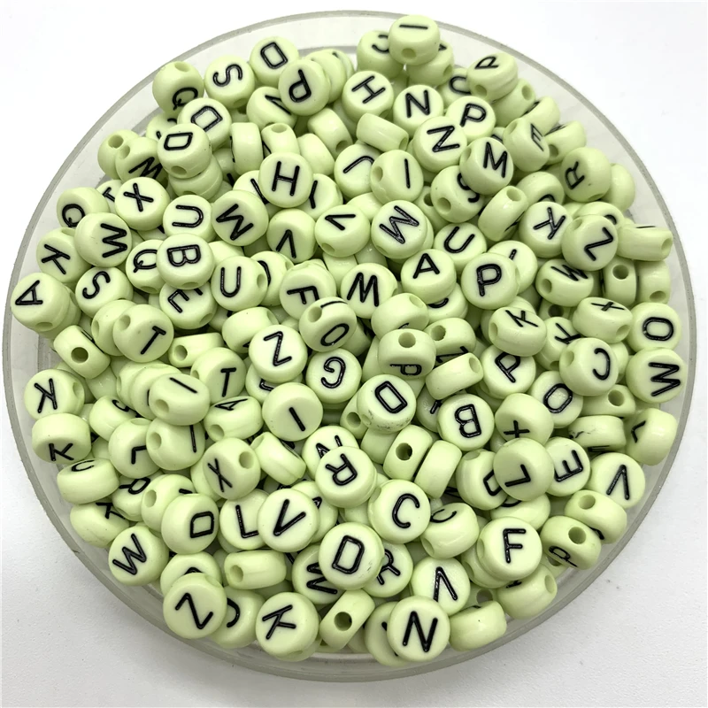 100pcs 7mm Letter Beads Pink Mix Oval Shape 26 Alphabet Charms DIY Beads For Bracelet Necklace Jewelry Making