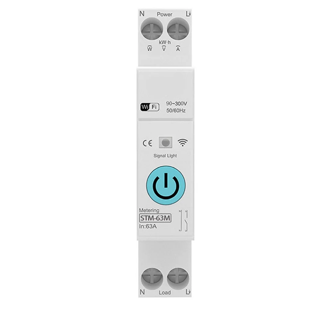

DIN Switch WIFI Smart Switch Home CircuitBreaker Multifunctional With Metering 82*50*18mm APP Remote Control Durable