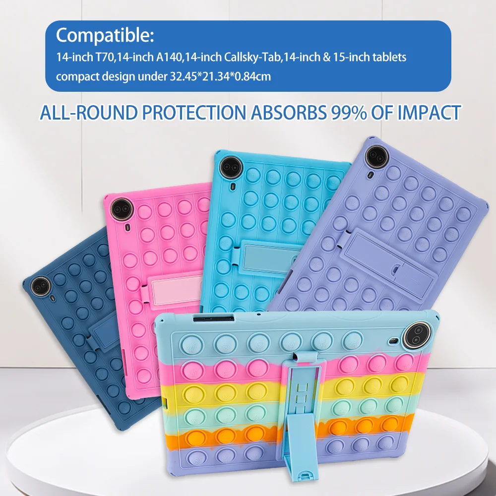 Soft Silicone Shockproof Tablet Case with Multi-Angle Adjustable Stand