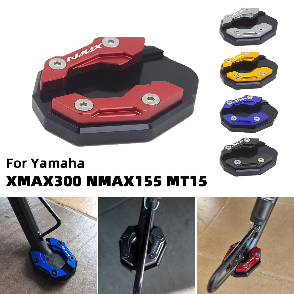 

XMAX300 NMAX155 MT15 Motorcycle Kickstand Side Stand Enlarge Foot Extension Pad For Yamaha NMAX 155 XMAX 300 MT-15 2015-2021 CNC