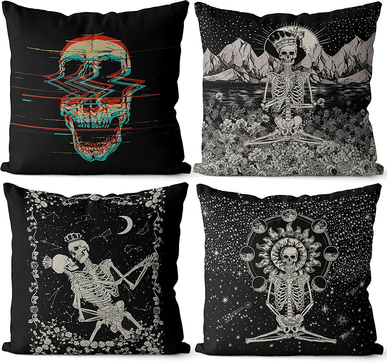SkullThrowPillowCushionCoverUndeadGothicCabourgMysteryHorror