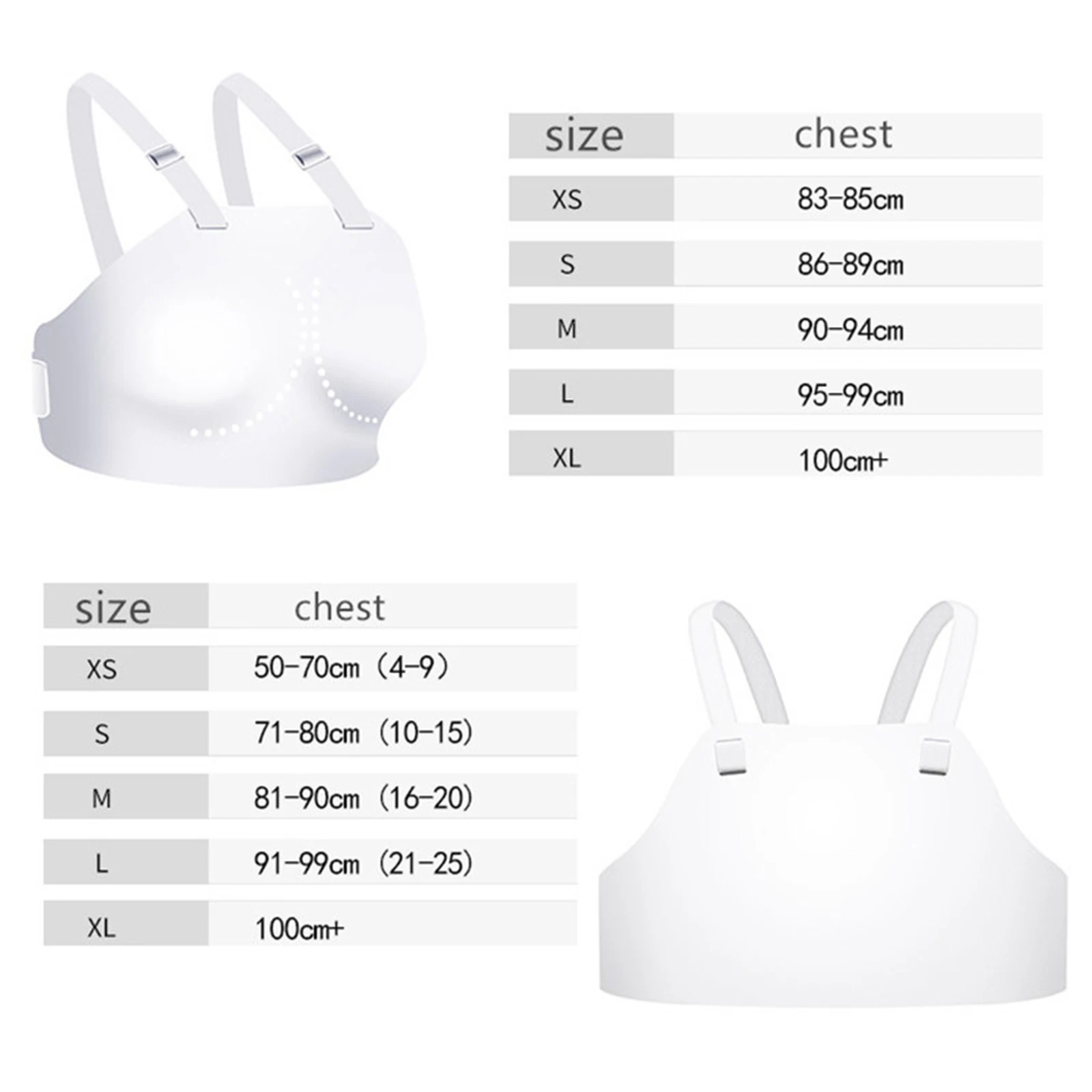 Breast Protector Heavy Punching Boxing Karate Fencing Sports Chest Guard for Rugby Boxing Muay Thai Men Adults Kids M 81-90cm