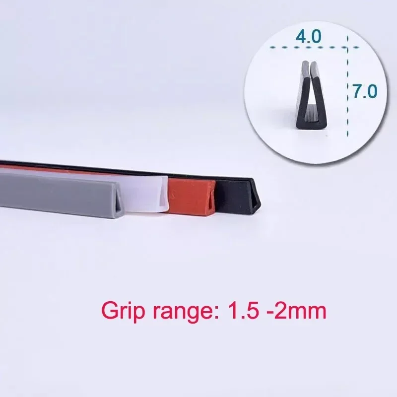1/5 Meters Translucent Silicone Rubber U Sealing Strip Glass Metal Wood Panel Edge Trim