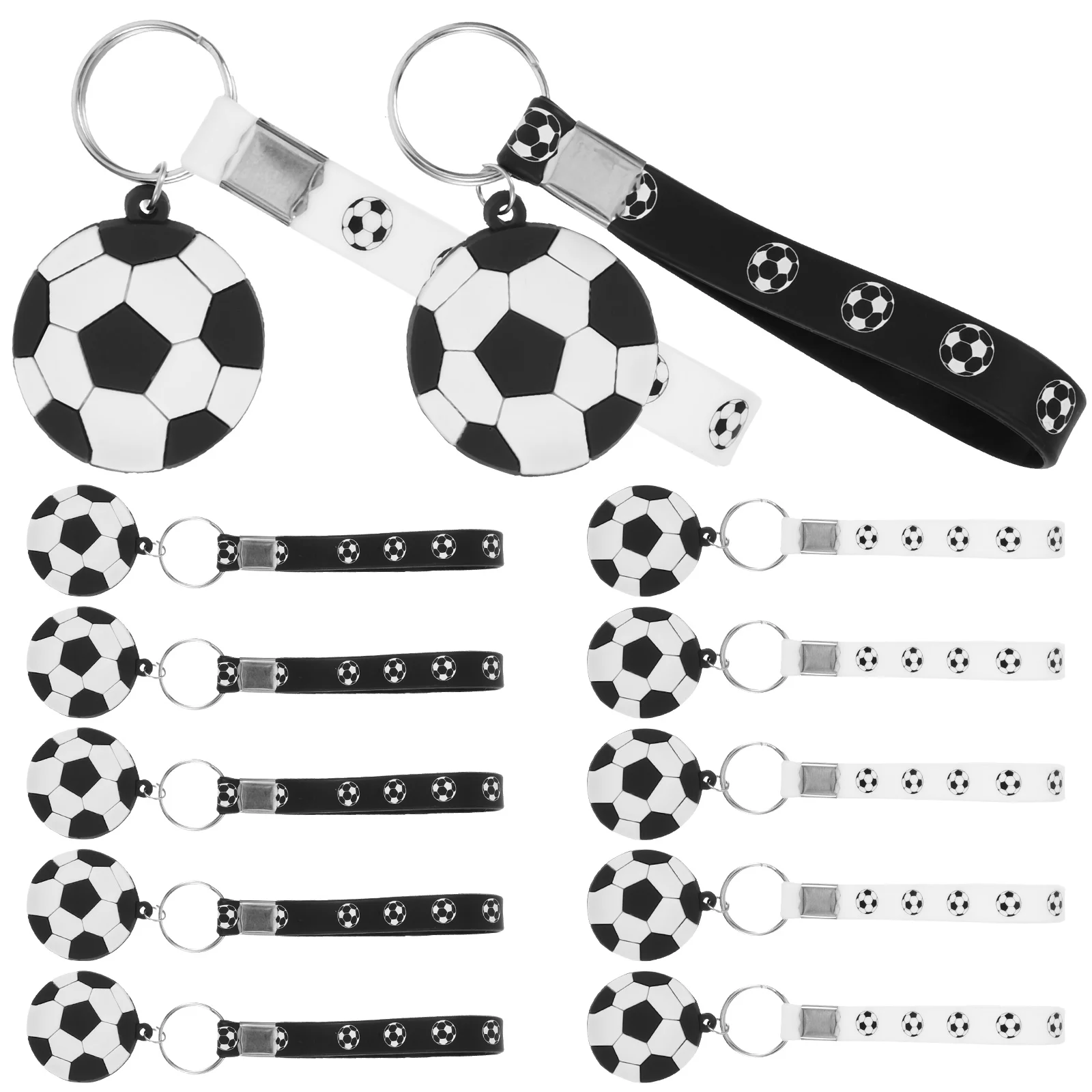 12pcs Football Keychains Sports Ball Pendants Soccer Keychain Bag Supply Hanging Key Chain Team Sports Souvenirs