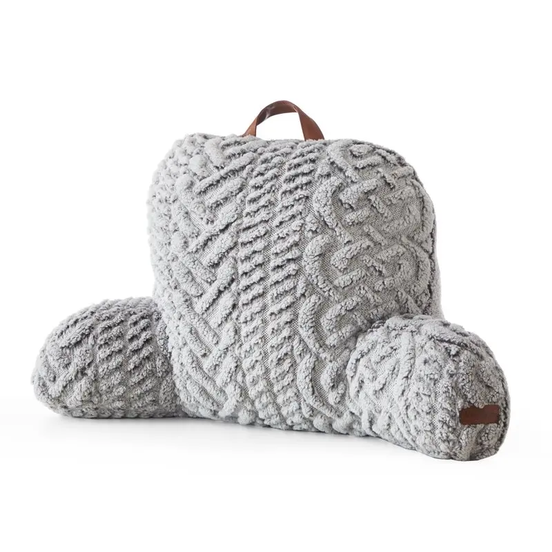 

Cable Knit Marled Backrest Pillow, 19" x 21" x 13"