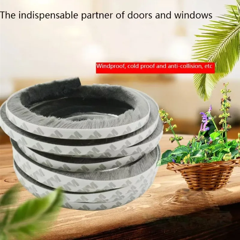 Self-adhesive Bristles Wool Pile Door Weatherstripping Door Window Brush Seal 7/9 X 5mm 9mm 12mm 15mm 23mm