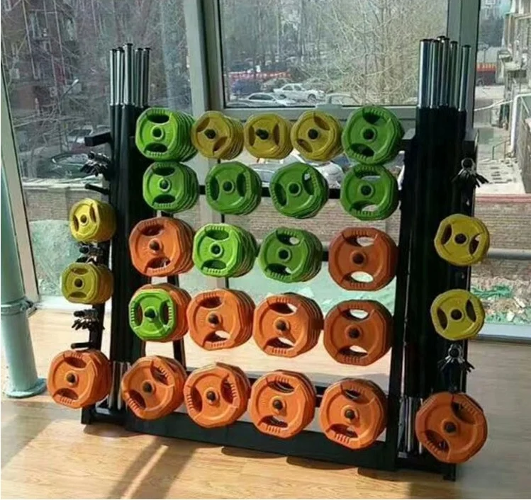 Factory Wholesale Fitness Gym Equipment 30 Sets Multifunctional rack for Barbell bump plate Rack 3