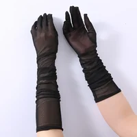 Women Sexy Mesh Transparent Elasticity Stockings Gloves Long Lace Thin Breathable Bar Performance Cosplay Black Pole Dancing - Image 6