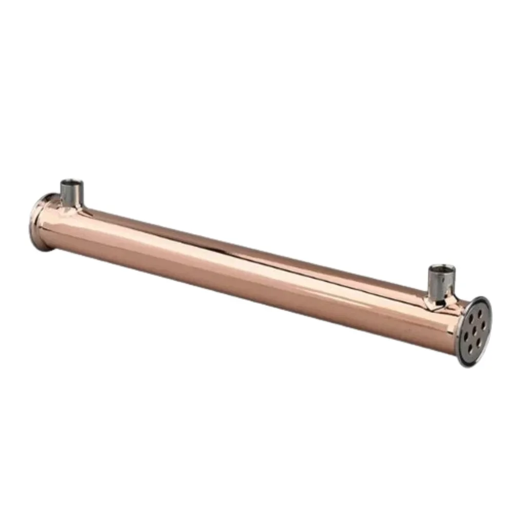 1.5"(38mm)OD50.5mm L = 500mm Copper Condenser 3 Pipes Inside ID 12mm Connection Internal Thread 1/2" Copper Distiller Condenser
