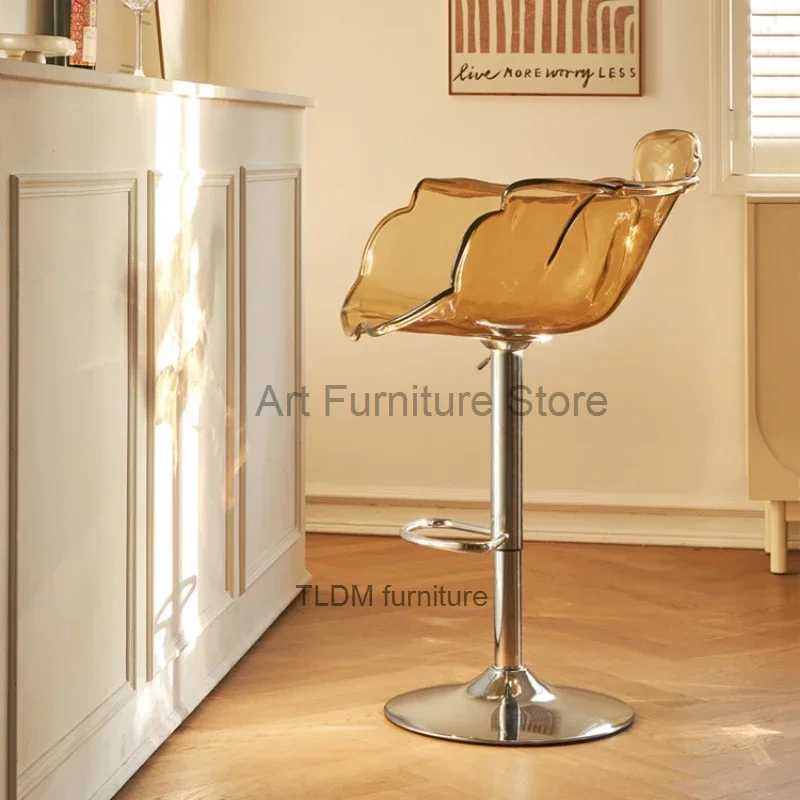 Reception Restaurant Bar Chair Acrylic Transparent High Nordic Bar Chair Plastic Counter Stools Sandalye Sedie Cafe Furniture