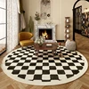 French Retro Living Room Decoration Round Carpet Large Area Rugs for Bedroom Home Washable Floor Mat Non-slip Soft Cloakroom Rug 3