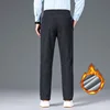 Thick Corduroy Pants Men Winter New Warm Fleece Elastic Waist Classic Business Jogging Straight Casual Plush Trousers Male 4