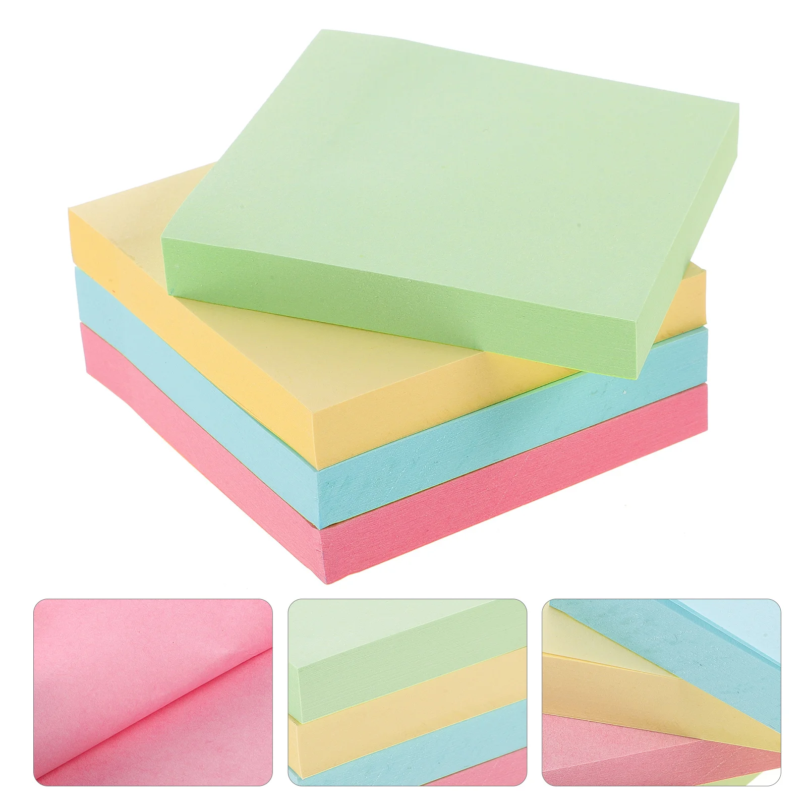 

8 Books 3x3 Inch Sticky Notes Scrapbook Memo Stickers Pads Tearable Self-stick Office Household Notebook Square Shape