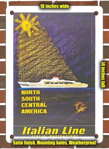 

Металлический знак-1957 Северная, южная, Центральная Америка итальянская линия итальянская навигация