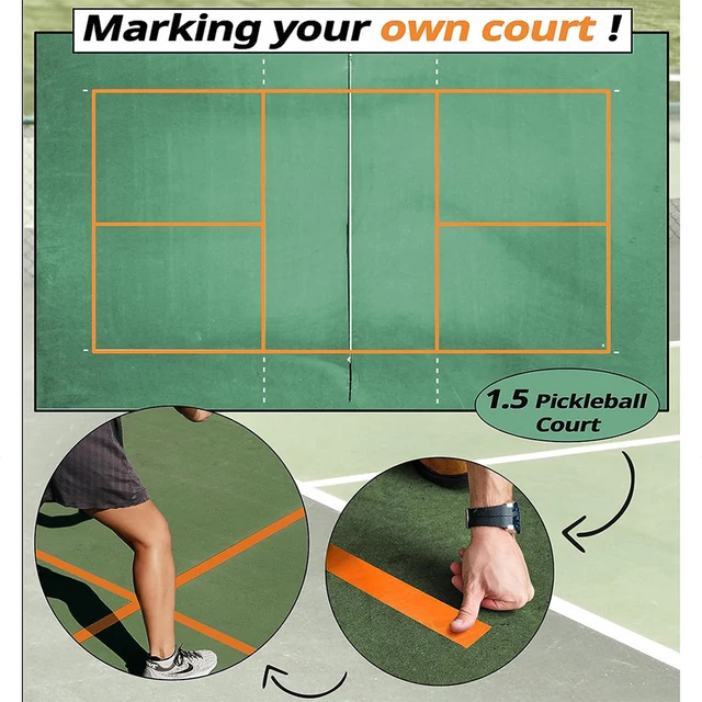 20M Pickleball Court Marking Tape Multipurpose Sports Floor Marking Tape Cut Freely Basketball Tennis Court Tape Sports Supplies 6