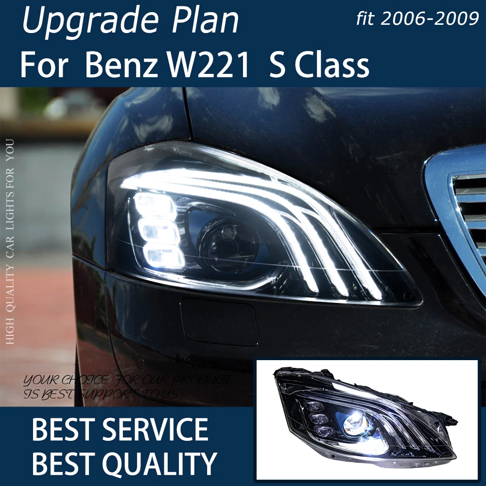 Car Lights for W221 2006-2009 S Class LED Auto Headlight Assembly Upgrade  W222 Maybach Style Design Signal Lamp Accessories