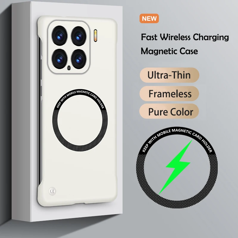 Slim Magnetic Frameless Solid Color Shockproof Phone Case