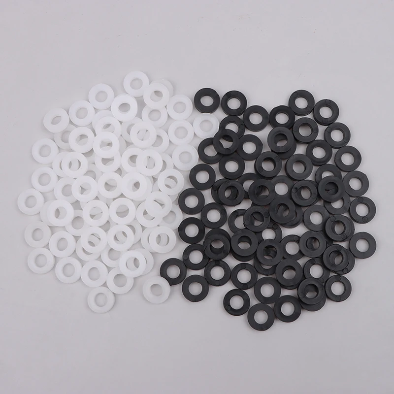 100 stücke nylon scheibe für trommel schraube trommel lug weiß schwarz farbe nylon flach wahser dicke schweres produkt