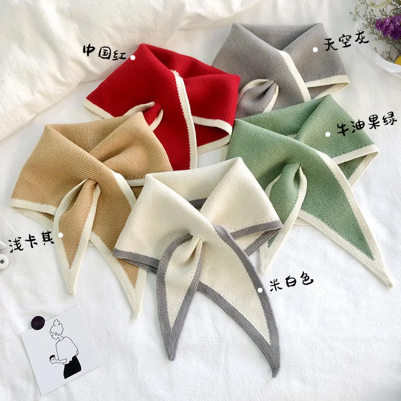 Women Autumn Warm Fake Collars Small Shawl Female Knit Scarf Girls Shirt False Collar Sweater Dress Shirt Detachable Collar fake collar,detachable collar shawl