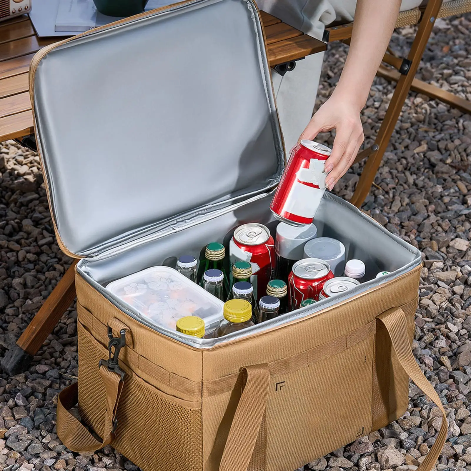 Camping Storage Bag Camping Container Soft Gear Bag 36L Waterproof Cooler Large Capacity Folding Case For Beach Picnic BBQ Juice