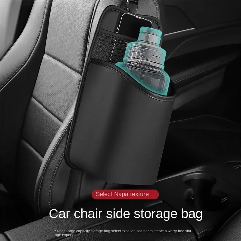XRVRILE Portabottiglie Auto a 2 Pezzi con Clip per Porta Posteriore Dell'Auto Portabicchieri da Auto Grande Portabicchieri da Auto Organizer Multifunzionale per Tasca Portaoggetti in Pelle PU Nera
