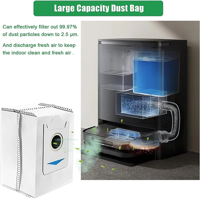 RongZy 18 Pezzi Accessori per Ecovacs Deebot X5 Omni/X5 PRO Accessori con 1 Spazzole Principali, 4 Spazzole Laterali, 4 Filtri, 4 Sacchetti Polvere, 4 Panni, 1 Spazzola Pulizia