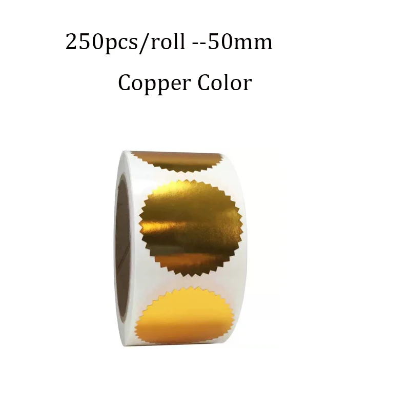 250 יחידות / גליל מדבקת חריטה בצבע, חותמת חריטה ריקה מותאמת אישית תוויות חותמת עסקית פרס מסיבת מתנות