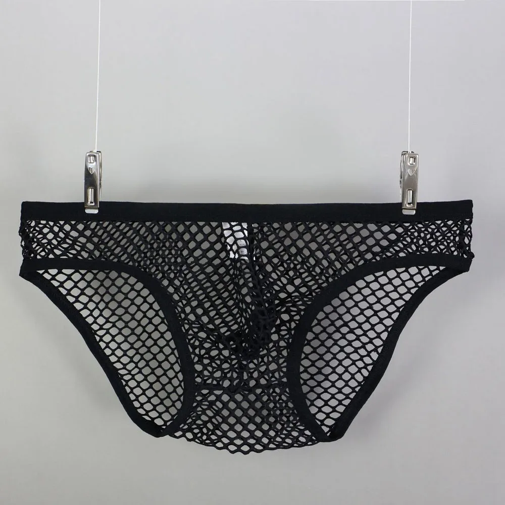 

1pc Men's Sexy See Through Brief Comfortable Breathable Mesh Triangle Briefs Underwear Underpants Bulge Pouch Man Panties