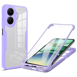 Full Body Shockproof Protective Case with Screen Protector - Poco F7 (Purple)