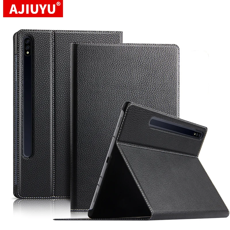 Capa de Couro Genuíno para Samsung Tablet Couro para Galaxy Tab s8 Plus Sm-x800 X806 X805 12.4 11 Sm-x706 X700