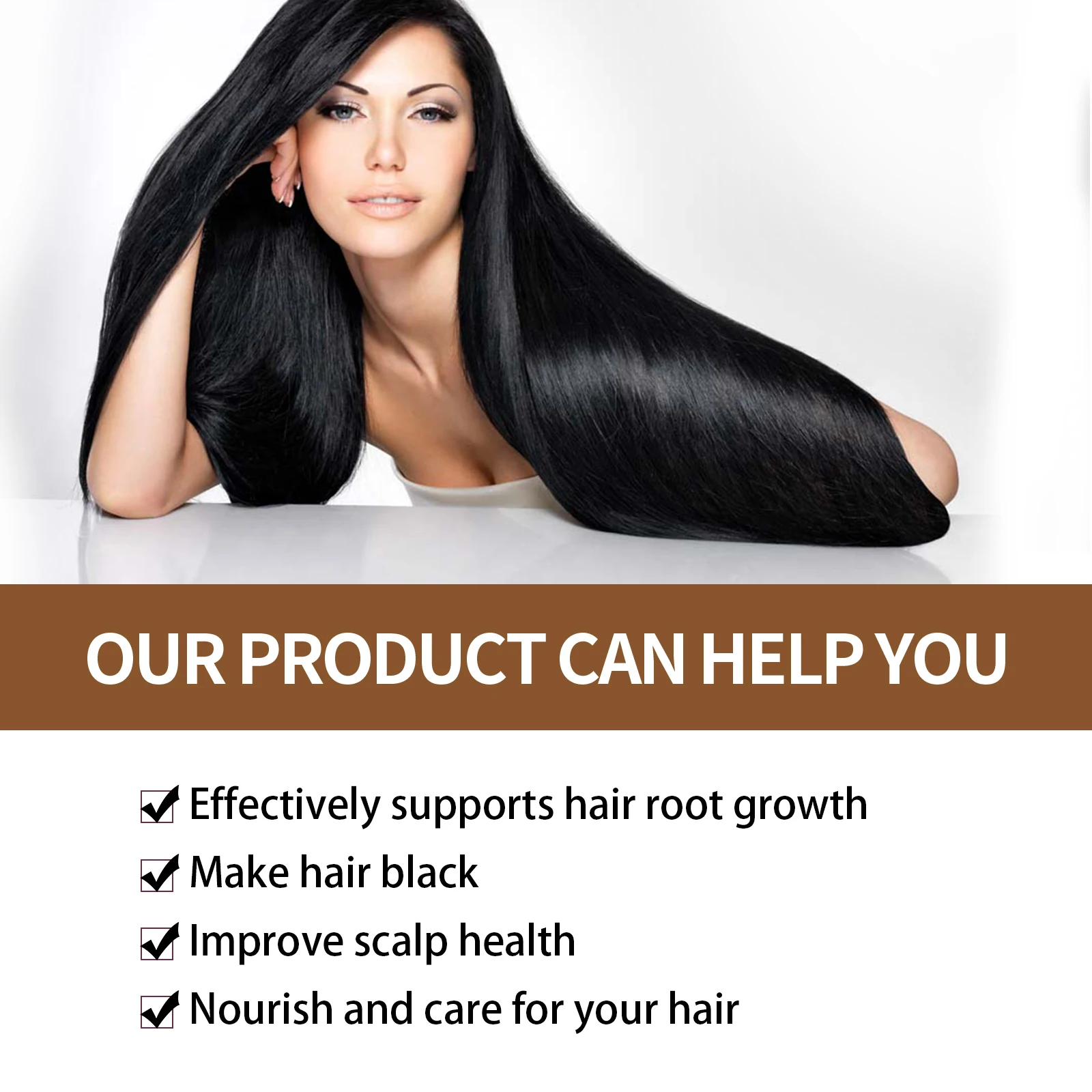 EELHOE Hair Dye Shampoo Polygonum Multiflorum Fast Hair Dye Shampoo Covers Gray Herbal Ingredient White To Black For Women Men 3