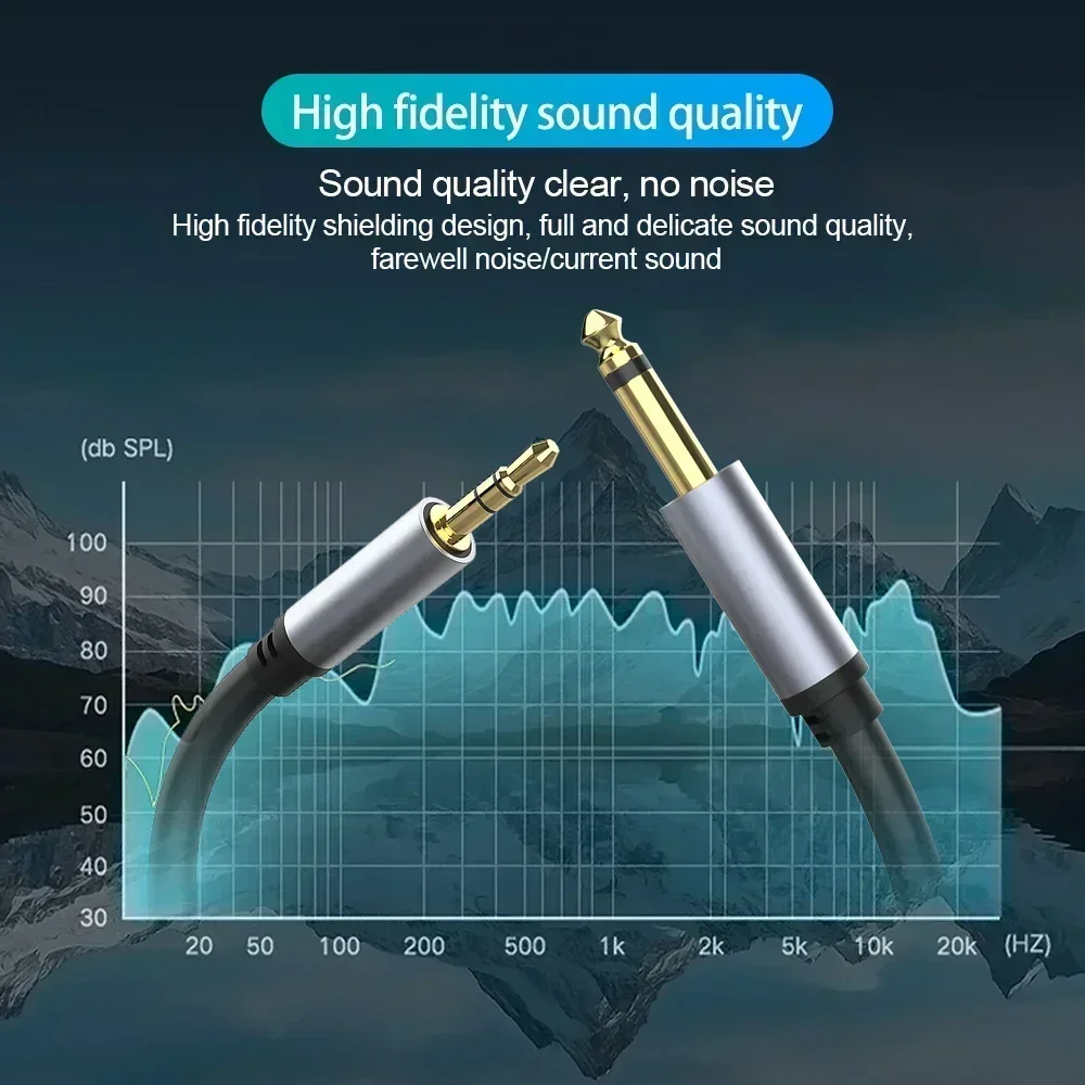 Aux Cables 3.5mm To 6.5mm Male To Male Audio Cable Jack for Computer Laptop Headsets Sound Card Cellphone DVD Amplifier audio cable earphone jack adapter 4k hd projector 4k converter cable audio plug adapter audio video cable audio cable adapter aux cable type c audio adapter
